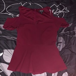 Maroon peplum top